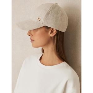 REISS Lilly Linen Logo Baseball Cap